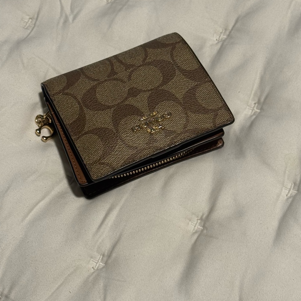 Coach Tan and Brown Signature Wallet